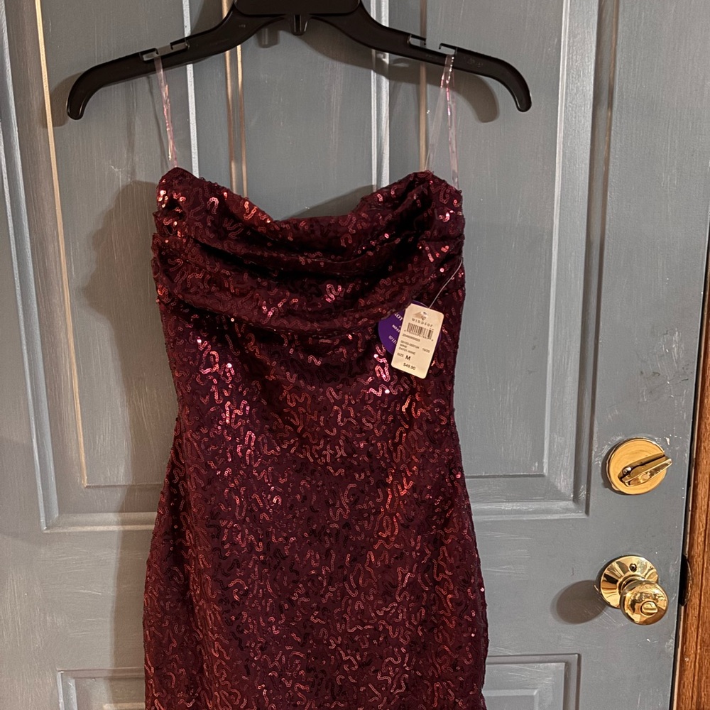 Windsor Burgundy Sequin Mini Dress
